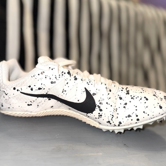 Authentic Nike Zoom Rival S 9 White/Black Paint splatter Track Spike Size 7.5 - Picture 8 of 14